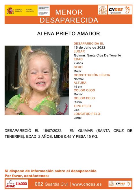 alena prieto amador.|Desaparecida una niña de 2 años en Güímar, Tenerife.